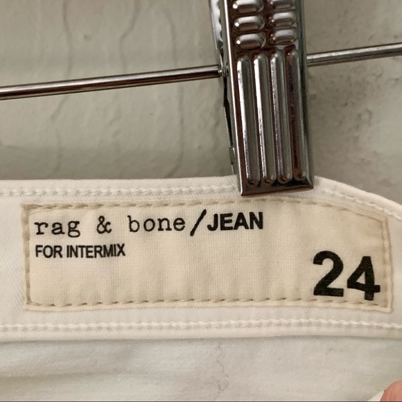 New RAG & BONE For INTERMIX Black White Tuxedo Skinny Jeans Zipper Size 24 - Picture 3 of 14